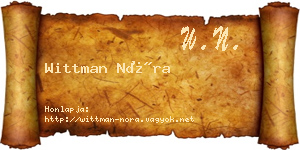 Wittman Nóra névjegykártya