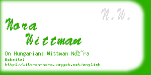 nora wittman business card